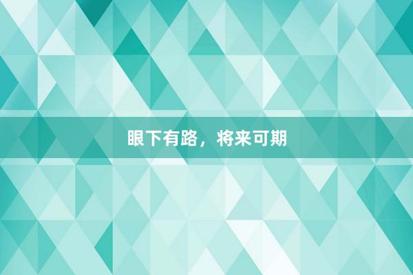 眼下有路，将来可期